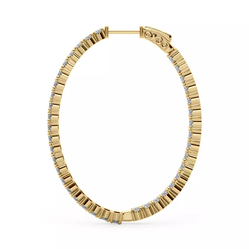 14K Yellow Gold Classic Eternal Diamond Hoop Earrings (5 1/2 ct. tw.)